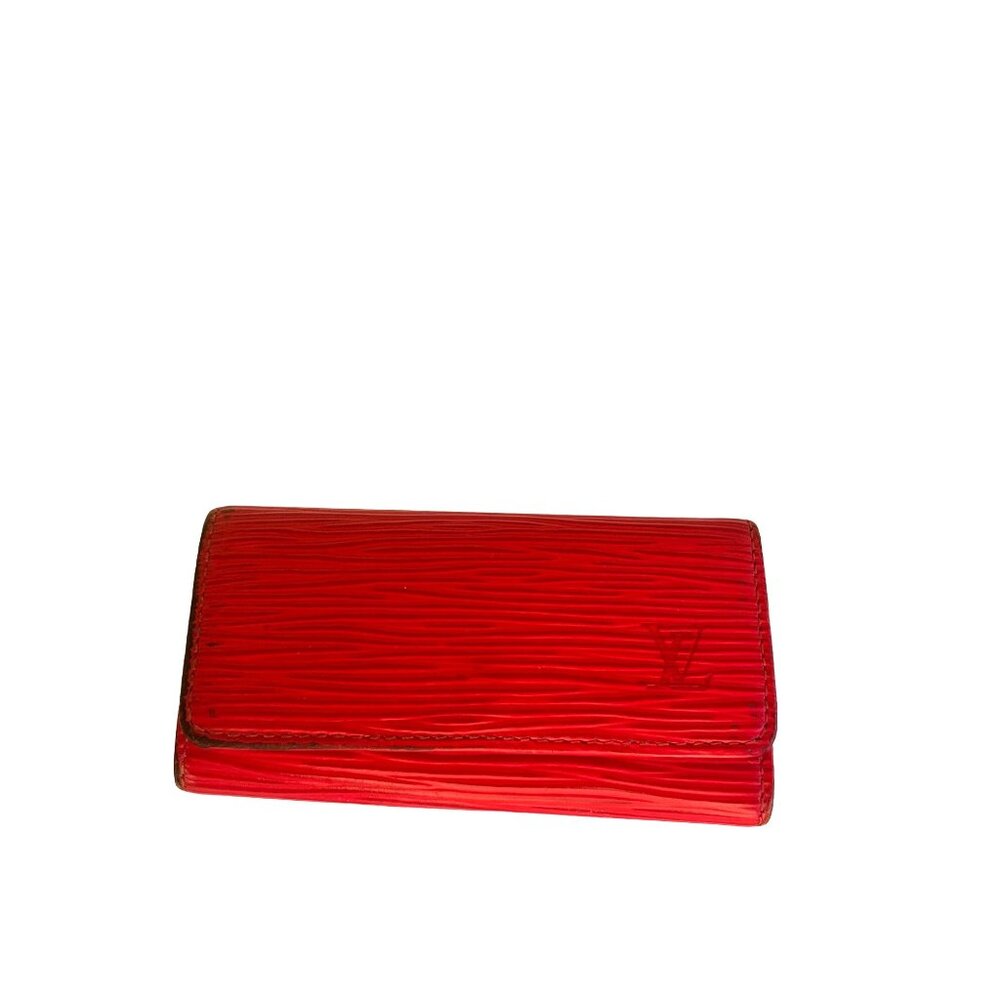 Louis Vuitton Red Epi Leather 4 Key Card Holder